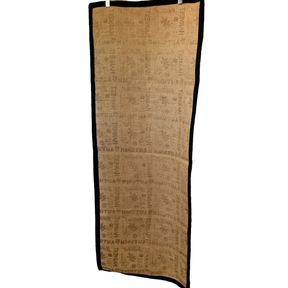 Fall Table Runner Autumn Happy Harvest Welcome Fall Give Thanks Burlap Linens